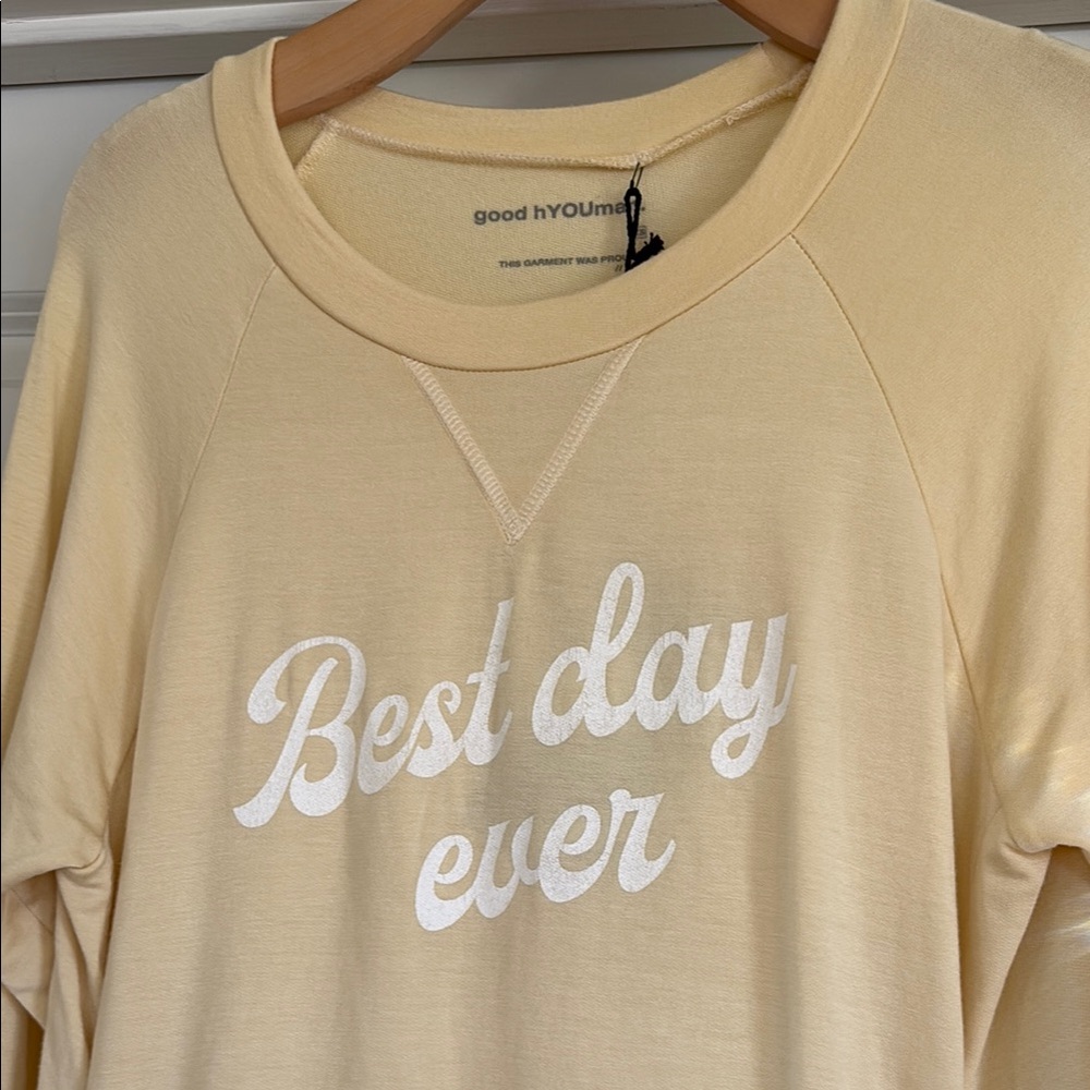 Good hYOUman Light Lemon Yellow Pullover NWT - Picture 2 of 10
